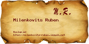 Milenkovits Ruben névjegykártya